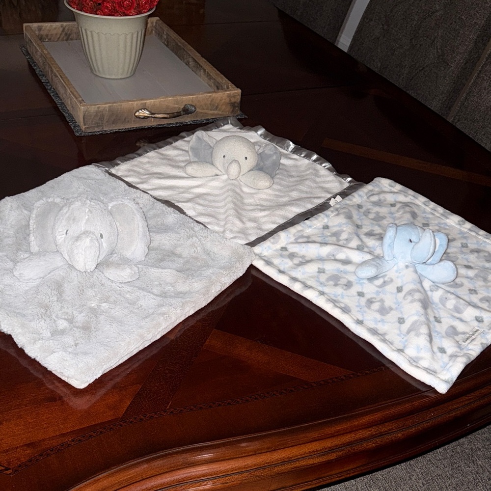 Cloud Island Elephant Lovie Set - Gray and Blue